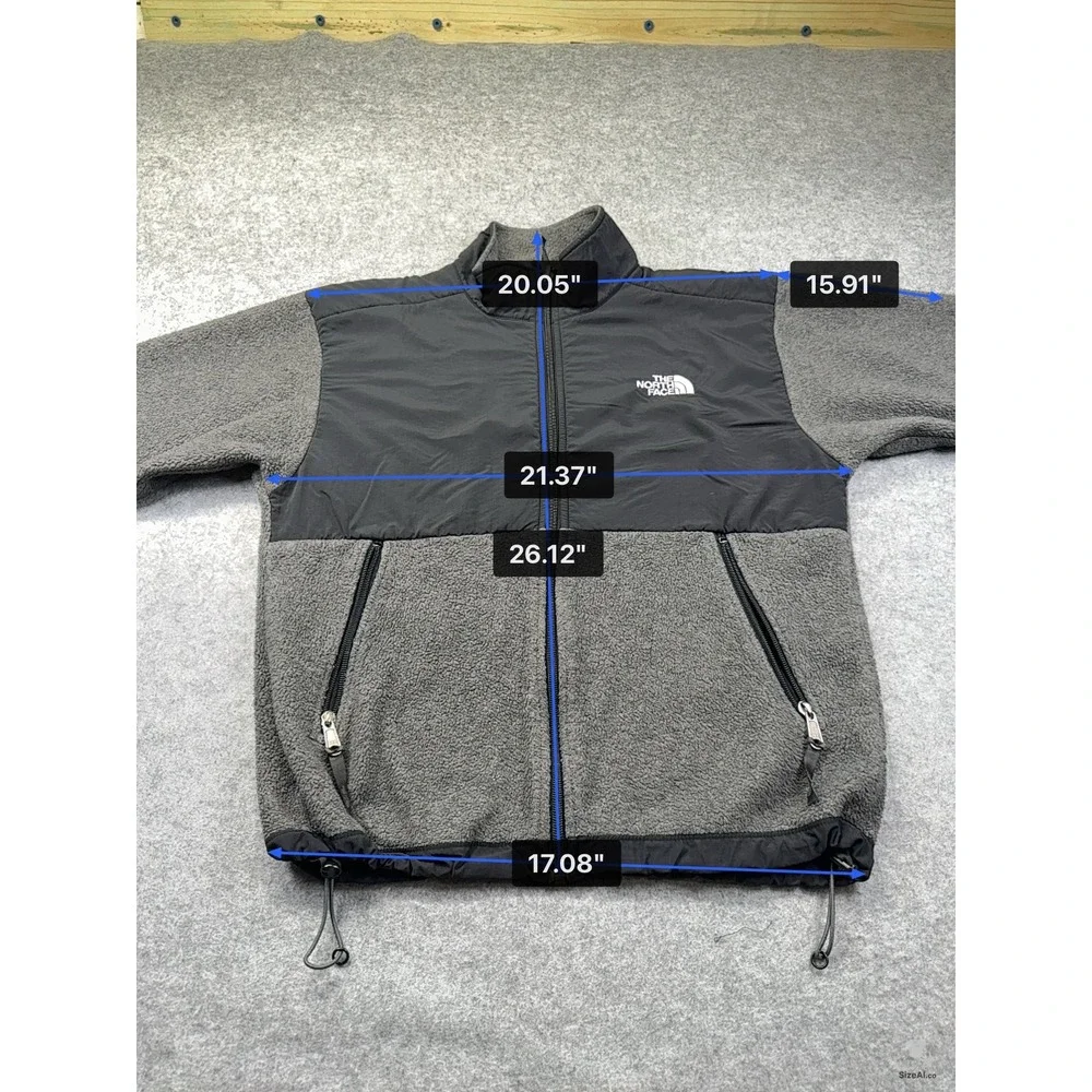 The North Face Denali Fleece Jacket Youth L Gray Black Good Polartec Full Zip